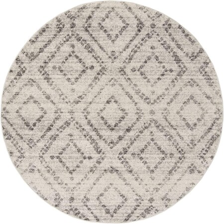 Flowers First 5 x 5 ft. Adirondack Round Rug; Light Grey & Grey FL2149353